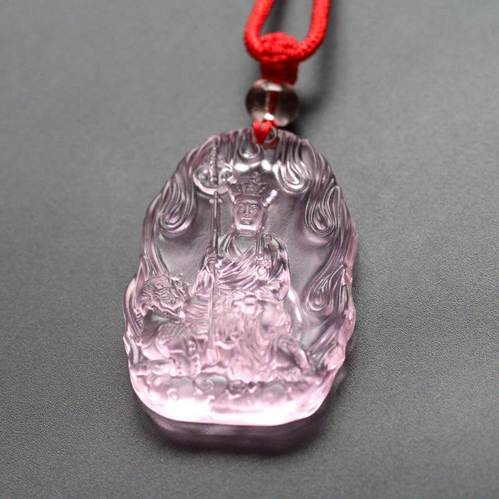 Collar con colgante de amuleto de serenidad de cristal de Buda Liuli de Buddha Stones Ksitigarbha