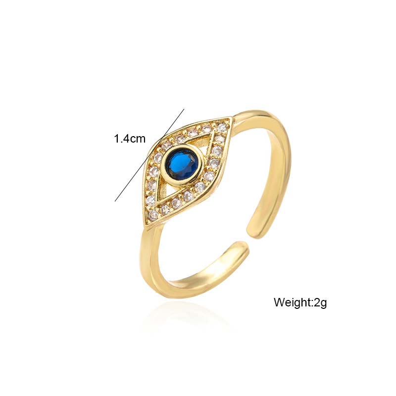 Anillo de cobre con bendición de protección contra el mal de ojo con Buddha Stones