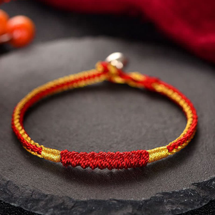 Pulsera de protección de cadena de suerte trenzada hecha a mano tibetana con Buddha Stones