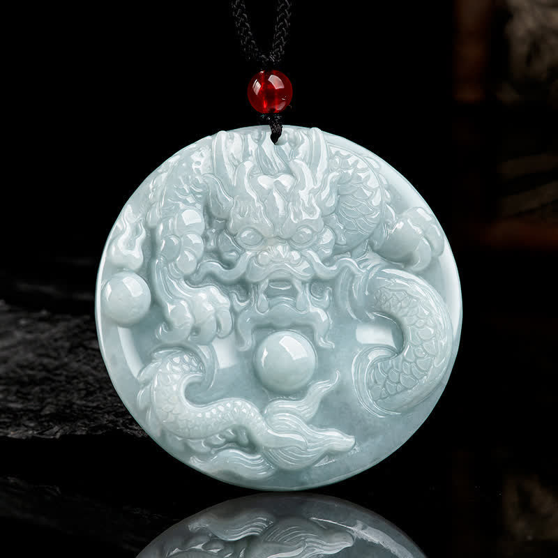 ❗❗❗Una venta flash: collar de cadena con amuleto de éxito de jade y dragón del zodíaco chino con Buddha Stones - Jade (Prosperidad♥Abundancia) - image 1