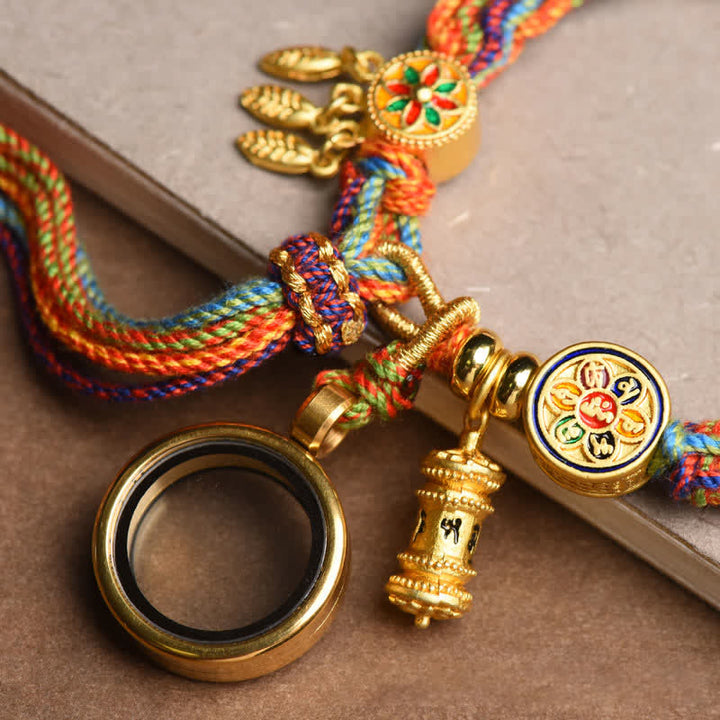 Pulsera de cuerda con nudo de reencarnación colorida, atrapasueños, Om Mani Padme Hum tibetano, Buddha Stones