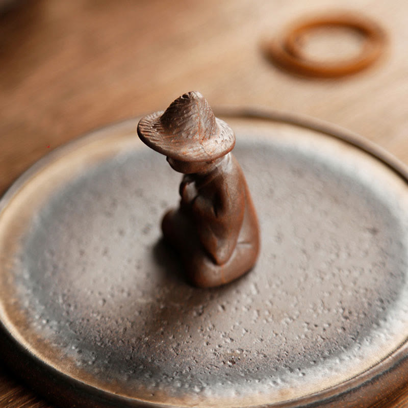 Quemador de incienso de curación espiritual de cerámica para meditación de personas pequeñas