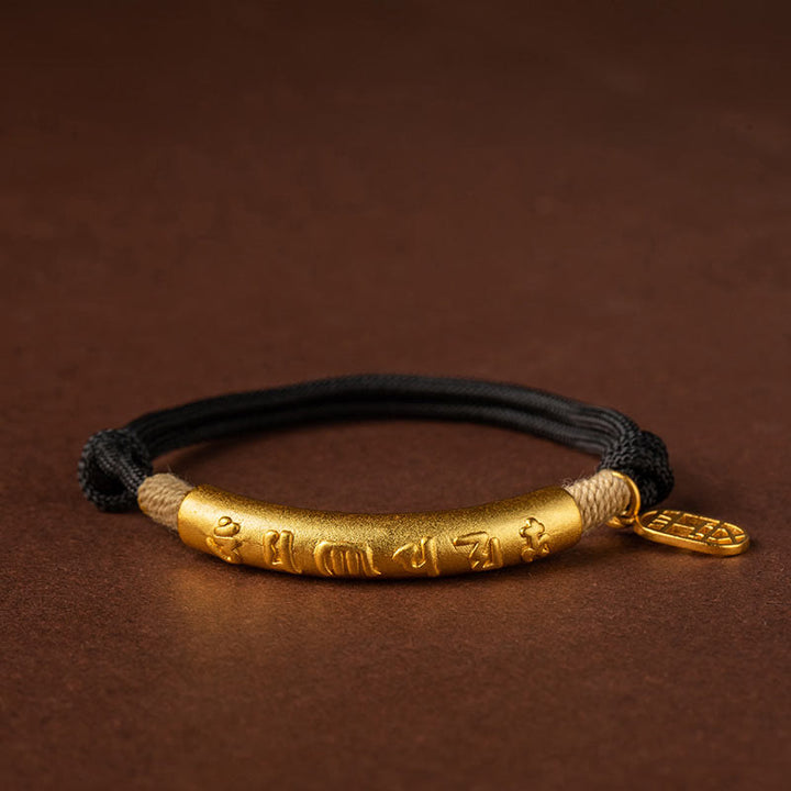 Pulsera trenzada de plata de ley 999 con Buddha Stones , hecha a mano en el Tíbet, Om Mani Padme Hum Fu, personaje de TopRank, suerte