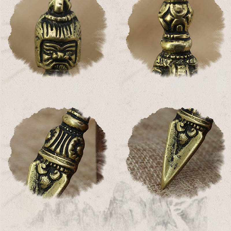 Buddha Stones hechas a mano en Nepal, pequeño Vajra Dorje grabado, decoración de cobre