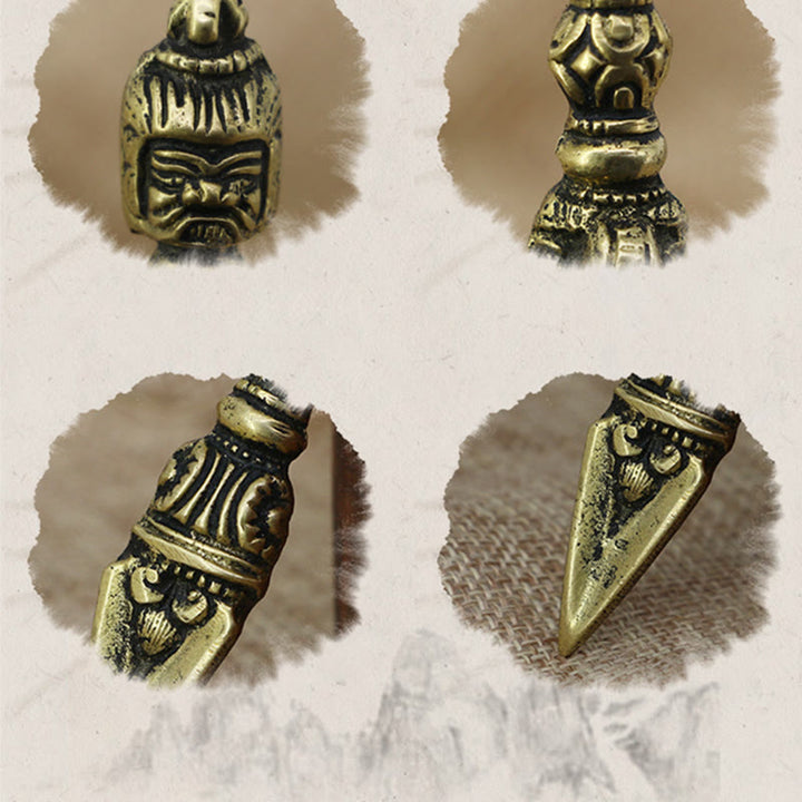 Buddha Stones hechas a mano en Nepal, pequeño Vajra Dorje grabado, decoración de cobre