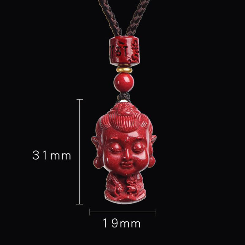 Buddha Stones del zodiaco chino, Buda natal, amuleto de cinabrio Natural, colgante para mantener alejados los espíritus malignos