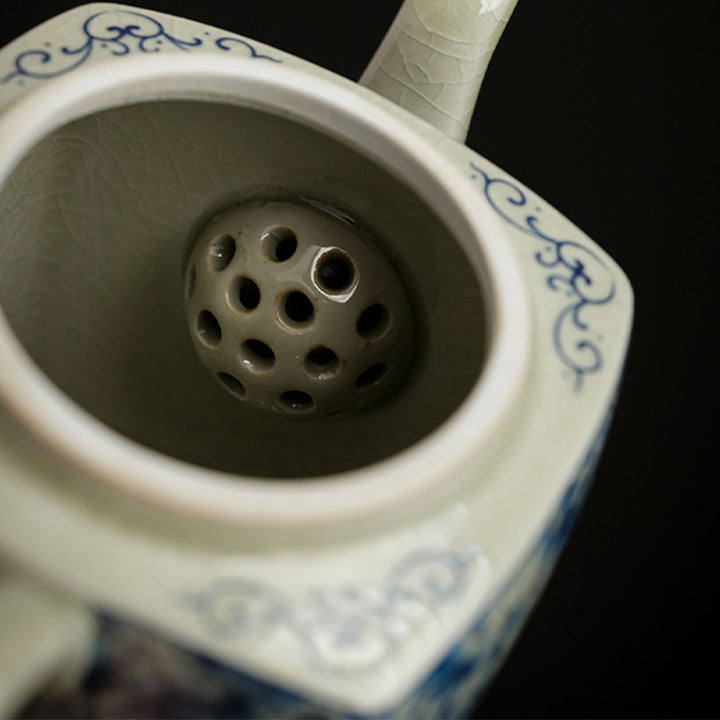 Buddha Stones porcelana azul y blanca té chino Gongfu cerámica tetera de kungfú taza filtro de té bote