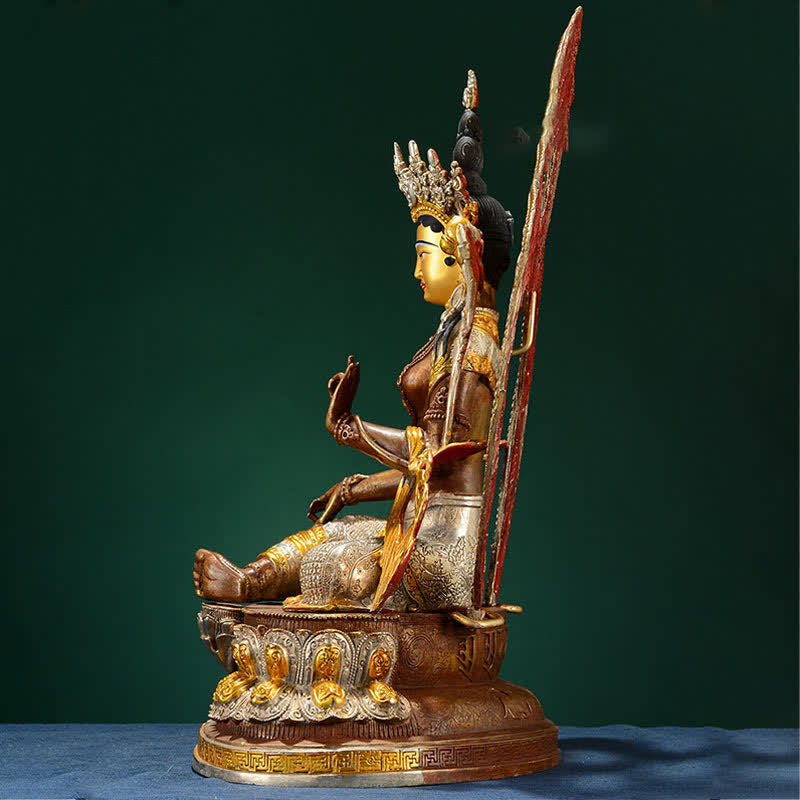 Decoración de estatua de cobre Bodhisattva Green Tara Hope