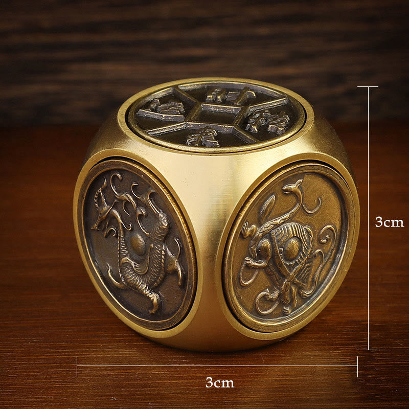 Buddha Stones cuatro bestias Feng Shui Yin Yang Bagua moneda de cobre armonía decoración giratoria