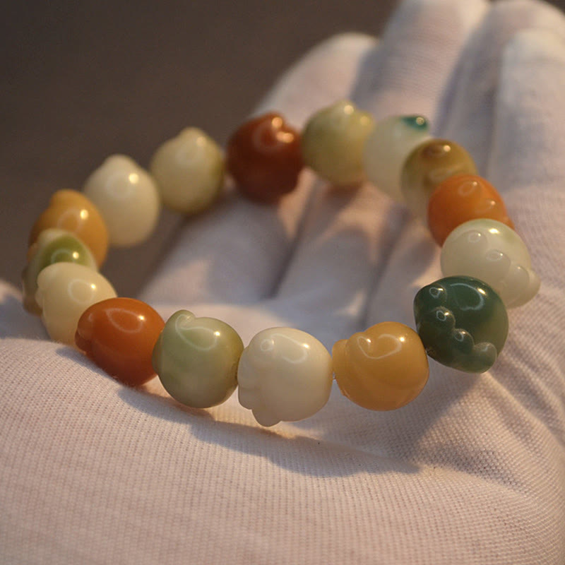 Pulsera de armonía tranquila con Buddha Stones , semillas Bodhi multicapa, linda pata de gato - image 5