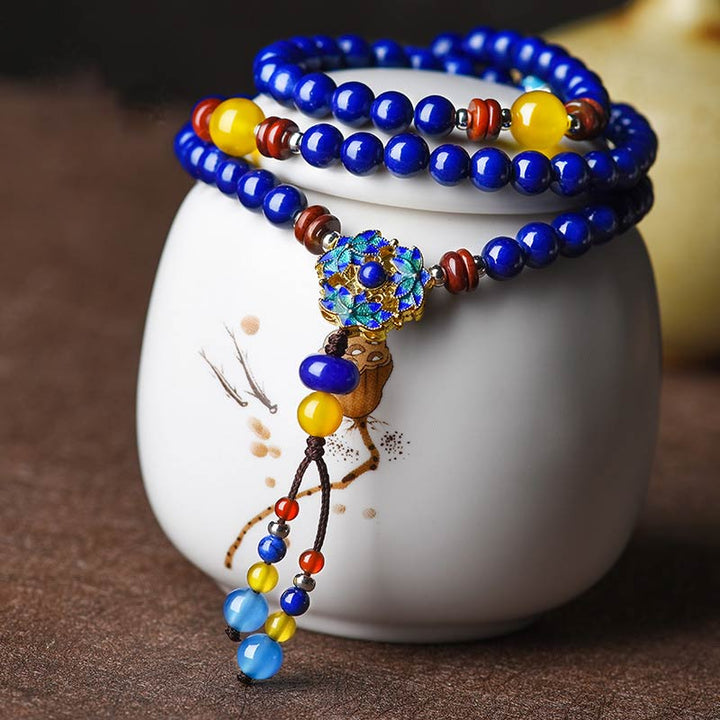 Pulsera Positiva de Ágata Amarilla Lazurita