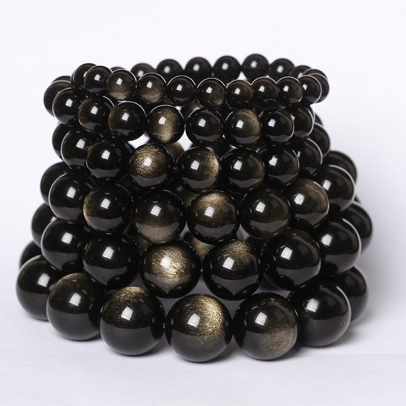 Pulsera de purificación de obsidiana tibetana con Buddha Stones