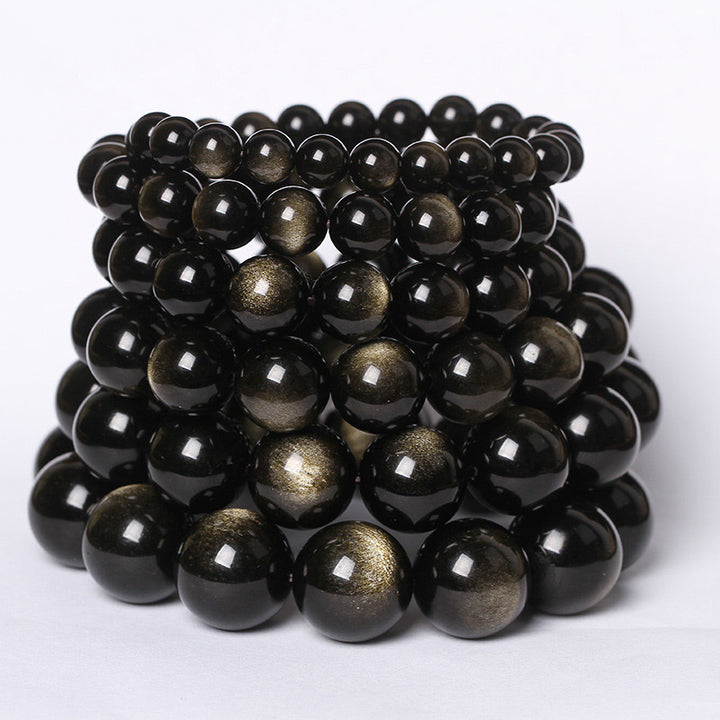 Pulsera de purificación de obsidiana tibetana con Buddha Stones