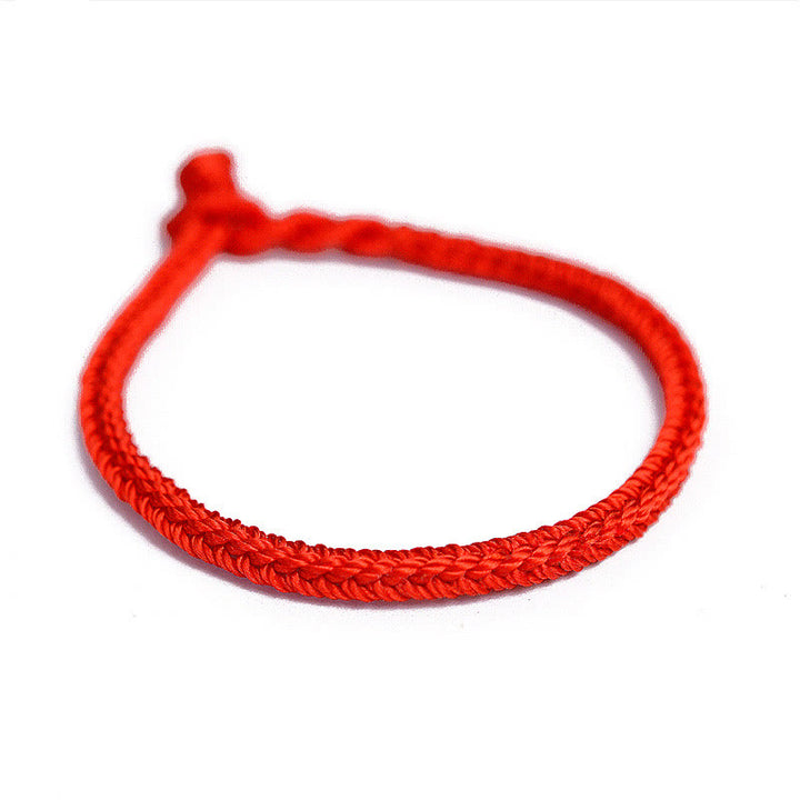 Pulsera de cuerda trenzada con protección de nudo de paz de ocho hilos hecha a mano tibetana con Buddha Stones