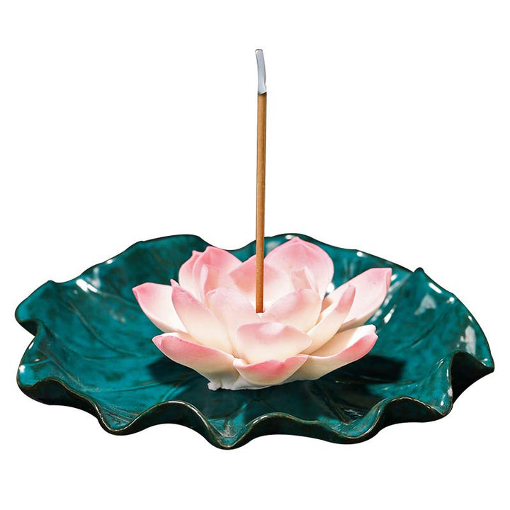 Decoración de quemador de incienso con bendición de loto tibetano