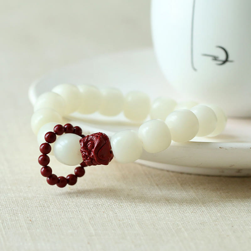 Buddha Stones Natural Bodhi Semilla Cinabrio Bailando León Encanto Sabiduría Armonía Muñeca Mala