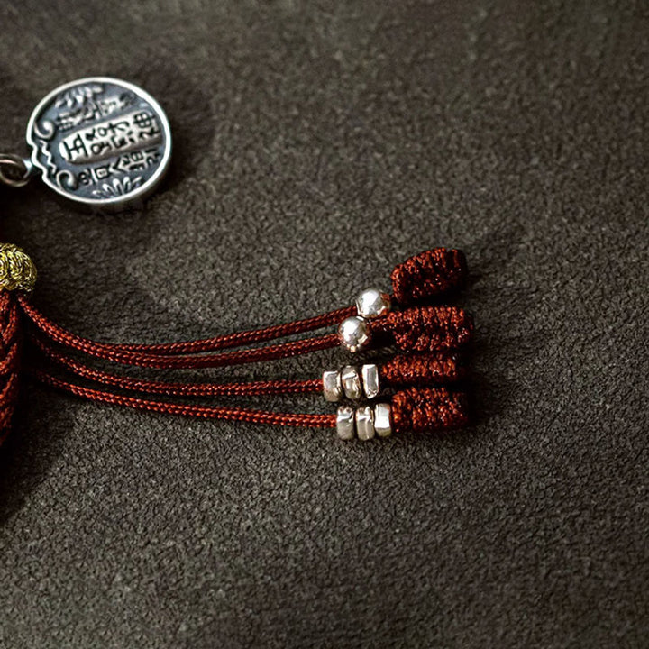 Pulsera trenzada de plata de ley 925 hecha a mano con Buddha Stones , cinco direcciones, dioses de la riqueza, protección de la suerte - image 6