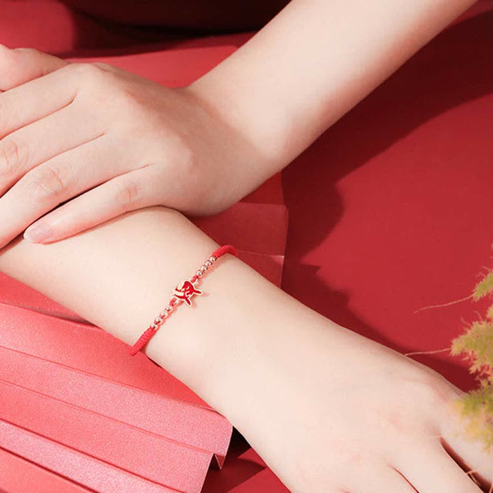 Pulsera de hilo rojo con Buddha Stones de plata de ley 925, zodíaco chino, suerte, fe, decoloración