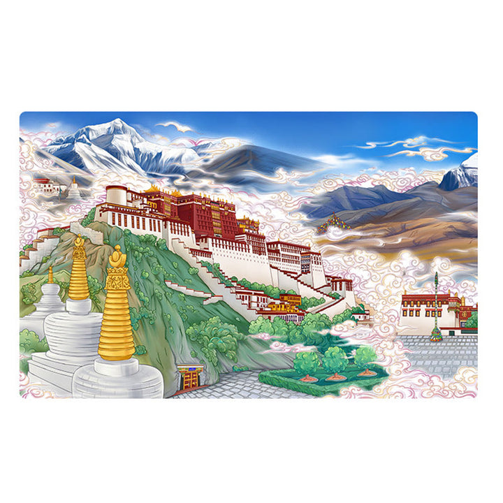 Lámpara LED de papel del Palacio Potala del Tíbet, luces artísticas de noche, lámpara de mesa LED creativa