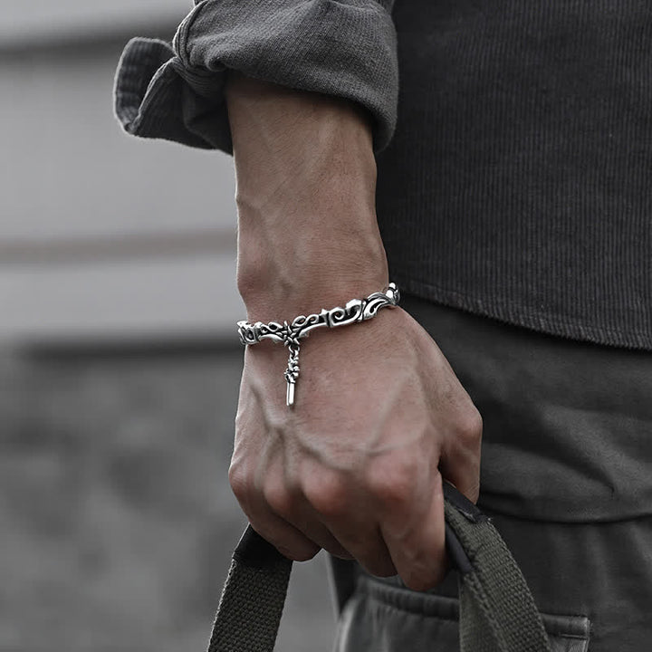 Pulsera de equilibrio de cobre con patrón trenzado trenzado estilo vikingo con Buddha Stones