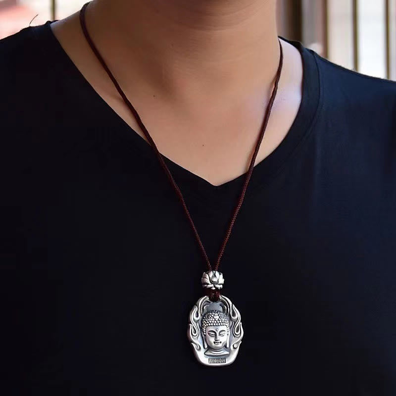 Buddha Stones del zodiaco chino, Buda natal Om Mani Padme Hum, colgante de collar de compasión de loto - image 20