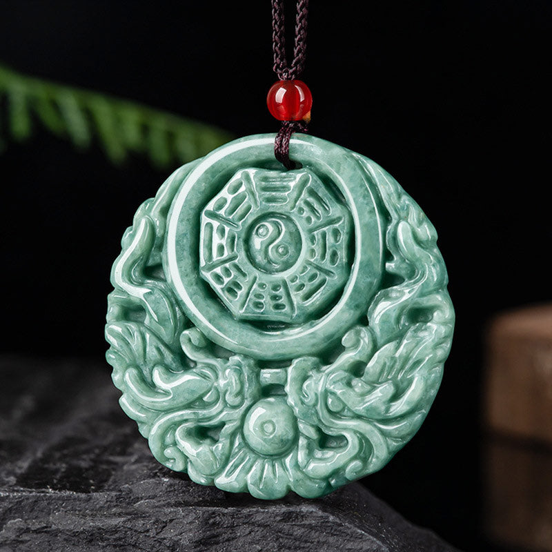 Collar con colgante de cadena con Buddha Stones, dragón, Jade, Yin Yang, equilibrio - image 2