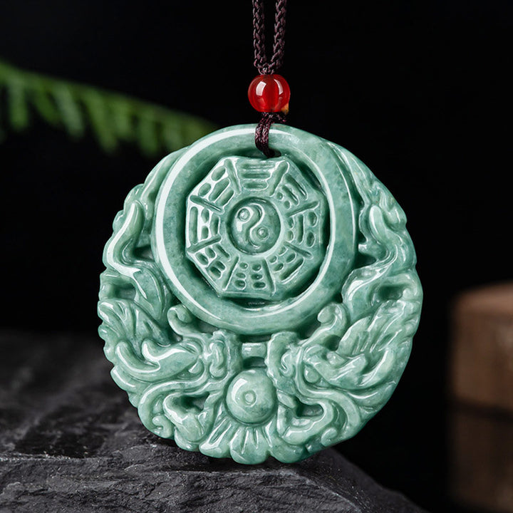 Collar con colgante de cadena con Buddha Stones, dragón, Jade, Yin Yang, equilibrio - image 2