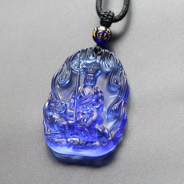 Collar con colgante de amuleto de serenidad de cristal de Buda Liuli de Buddha Stones Ksitigarbha