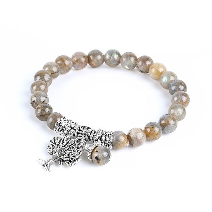 Pulsera elástica con amuleto de la suerte, árbol de la vida, Buddha Stones
