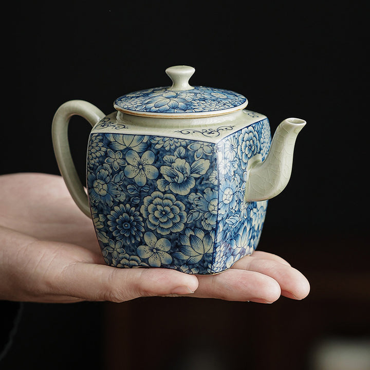 Buddha Stones porcelana azul y blanca té chino Gongfu cerámica tetera de kungfú taza filtro de té bote