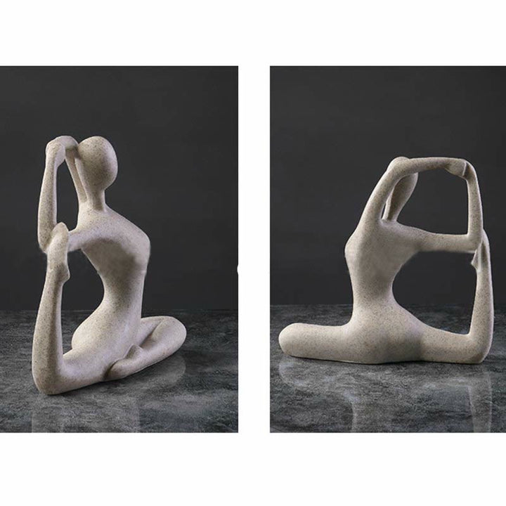 Decoración de escritorio de escultura de estatuilla espiritual de resina de ejercicio de meditación de Yoga abstracto - image 4