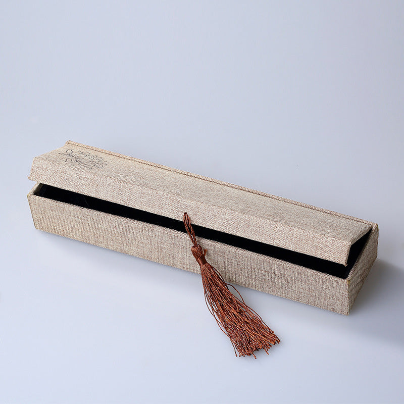 Caja de almacenamiento de joyería con diseño de loto y Buddha Stones, caja de regalo con borlas