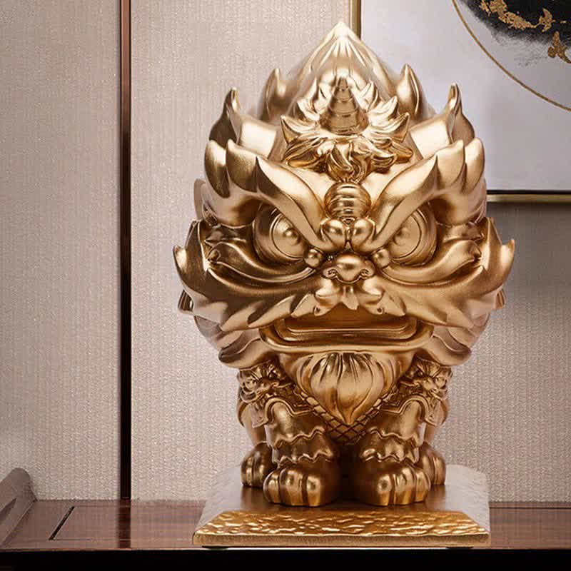 Buddha Stones, estatua de León, resina resistente, decoración para el hogar y la Oficina - Oro - image 1