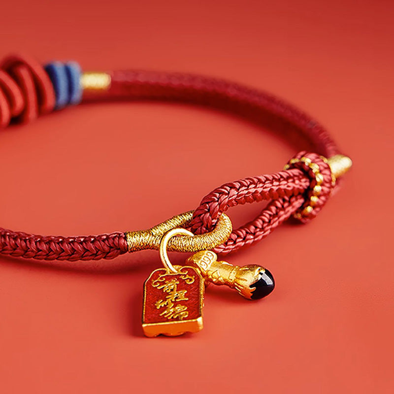 Pulsera trenzada con dije de pez Koi de plata de ley 925 con Buddha Stones