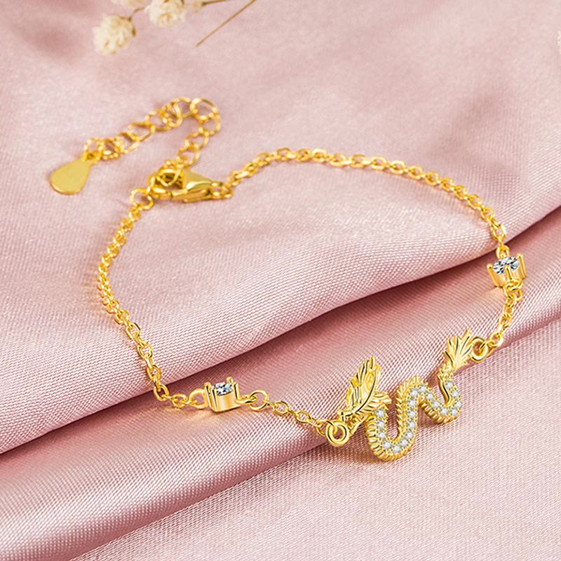 Pulsera de cadena de cuerda roja de la suerte del dragón dorado del Año del Dragón de Plata de Ley 925 con Buddha Stones - image 11