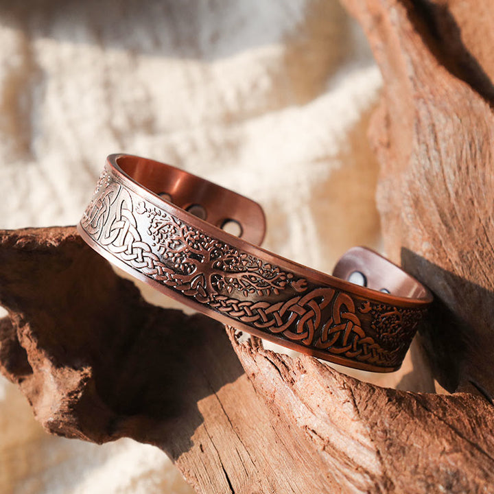 Brazalete magnético ajustable con Buddha Stones, árbol de la suerte, equilibrio de la vida