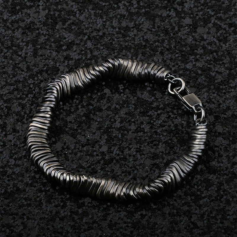 Pulsera de cadena curativa de riqueza con diseño trenzado vintage de plata de ley 925 con Buddha Stones - 18,5-19,5 cm - image 0