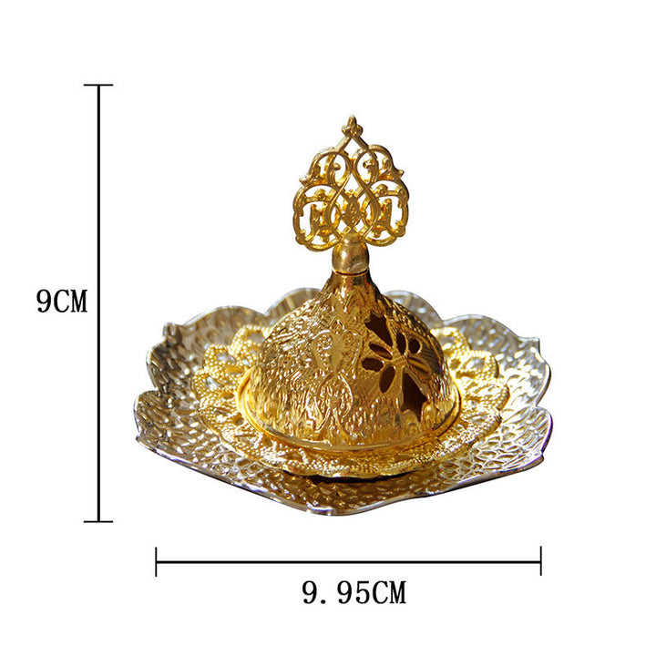 Posavasos con forma de hoja de oro, miniquemador de incienso espiritual de aleación de Metal