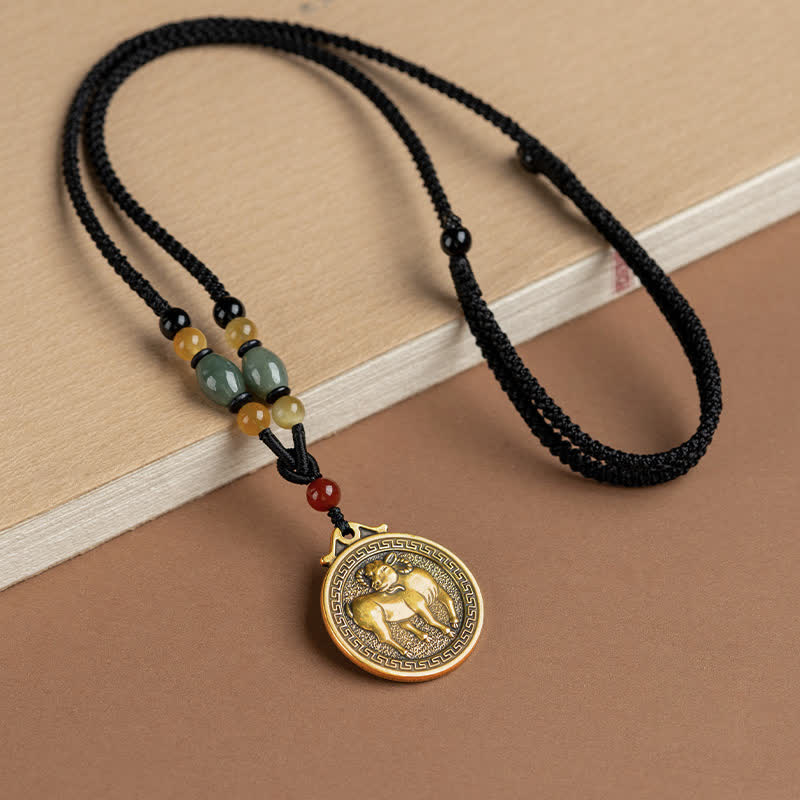 12 colgante del collar de la fortuna de la riqueza del zodiaco chino - Cabra - image 20