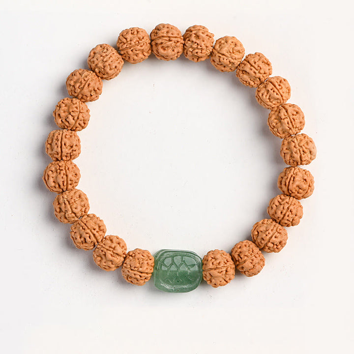 Buddha Stones Tíbet Rudraksha Bodhi Semilla Riqueza Pulsera auspiciosa