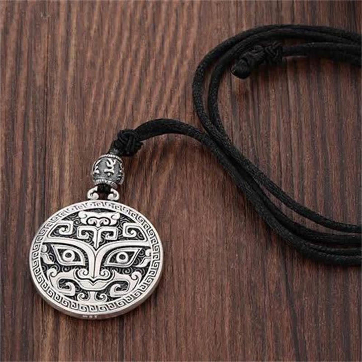 Lucky FengShui criatura mitológica Taotie riqueza collar colgante