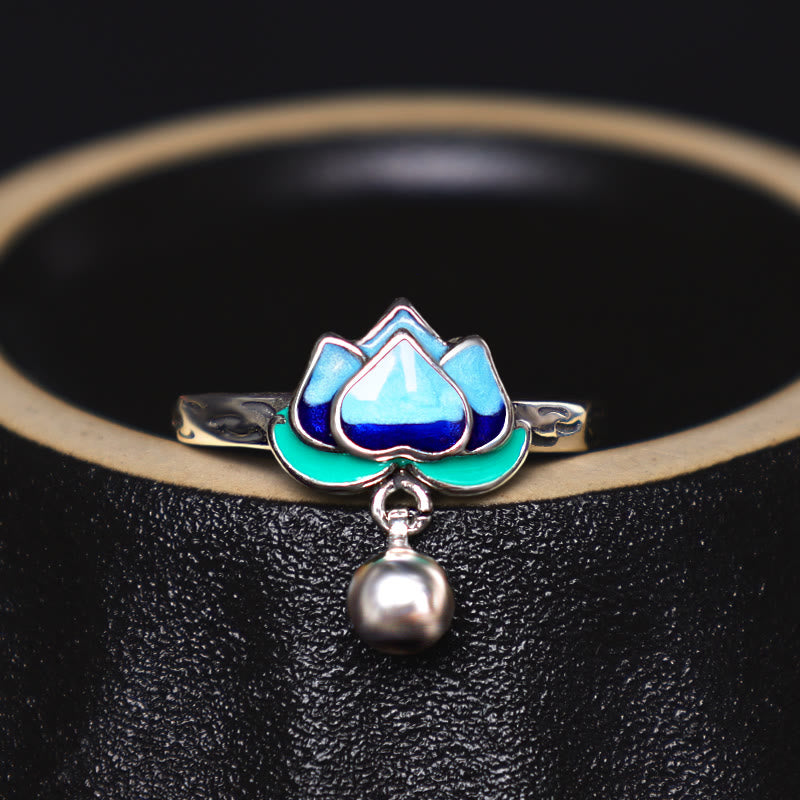 Anillo de iluminación con patrón de flor de loto de Buddha Stones