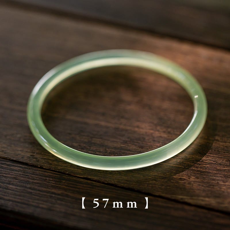 Brazalete con Buddha Stones, calcedonia verde natural, fuerza y ​​coraje - 57 mm - image 8