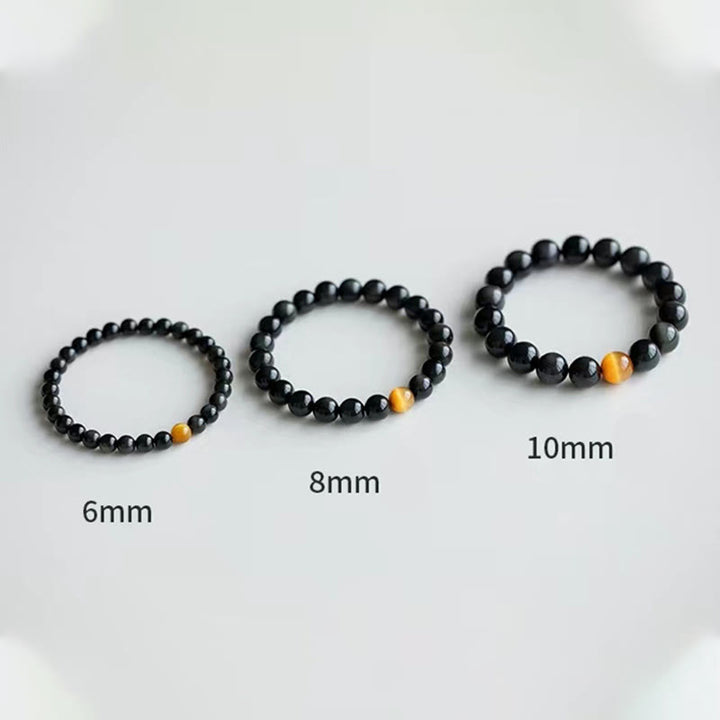 Pulsera de amor positivo con ojo de tigre y obsidiana arcoíris natural con Buddha Stones