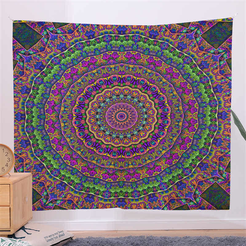 Tapiz con diseño de Mandala bohemio para colgar en la pared, arte de pared, enfoque creativo, decoración para sala de estar y hogar