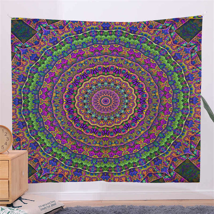 Tapiz con diseño de Mandala bohemio para colgar en la pared, arte de pared, enfoque creativo, decoración para sala de estar y hogar
