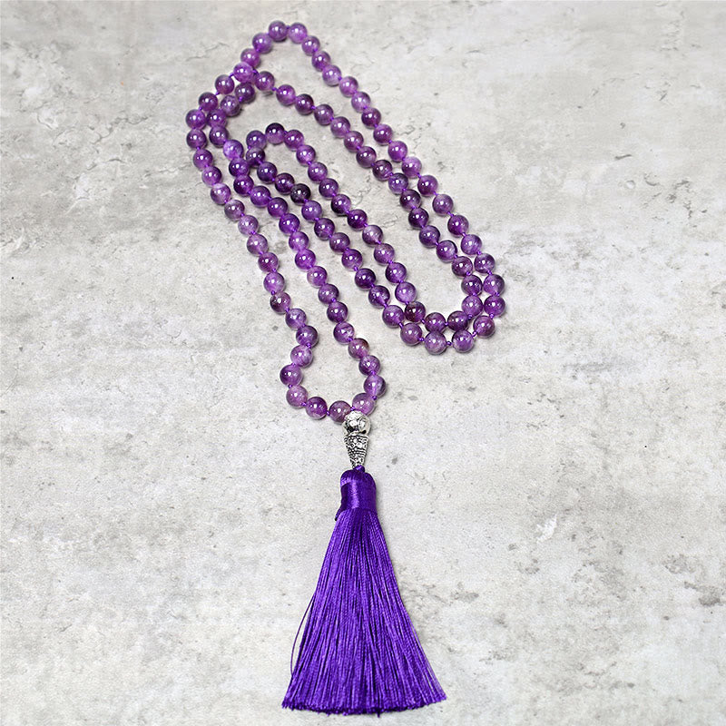 Collar tibetano de 108 cuentas Mala, collar de cuentas de oración para meditación y Yoga