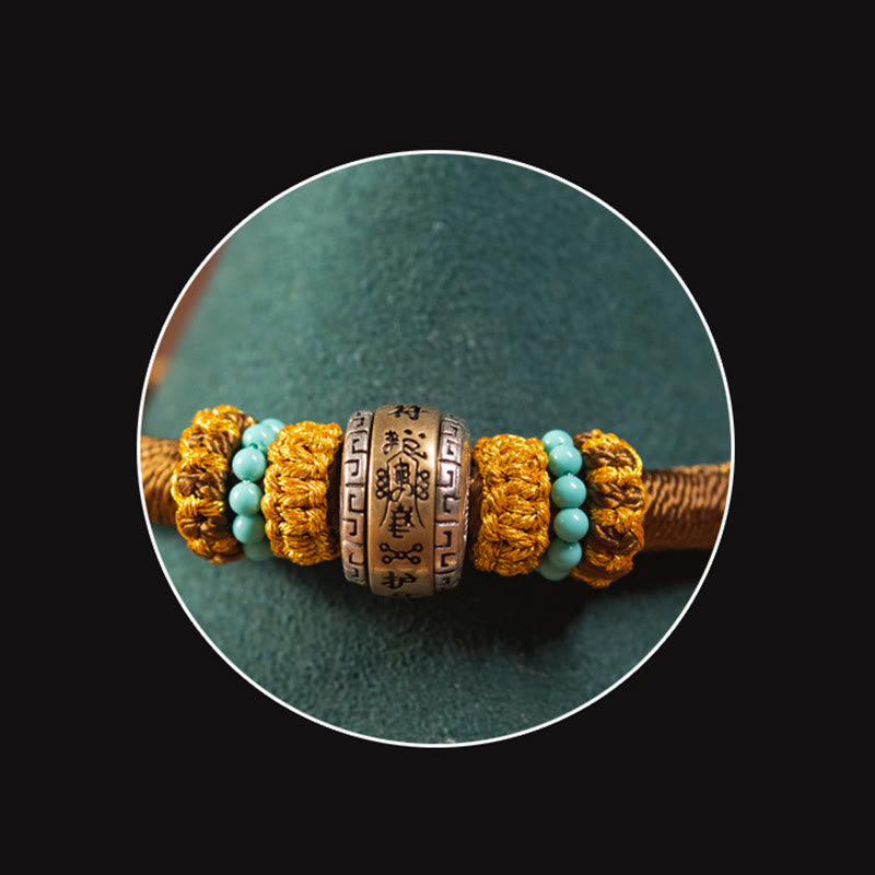 Pulsera trenzada de protección de la suerte con nudo King Kong, amuleto tibetano hecho a mano con Buddha Stones