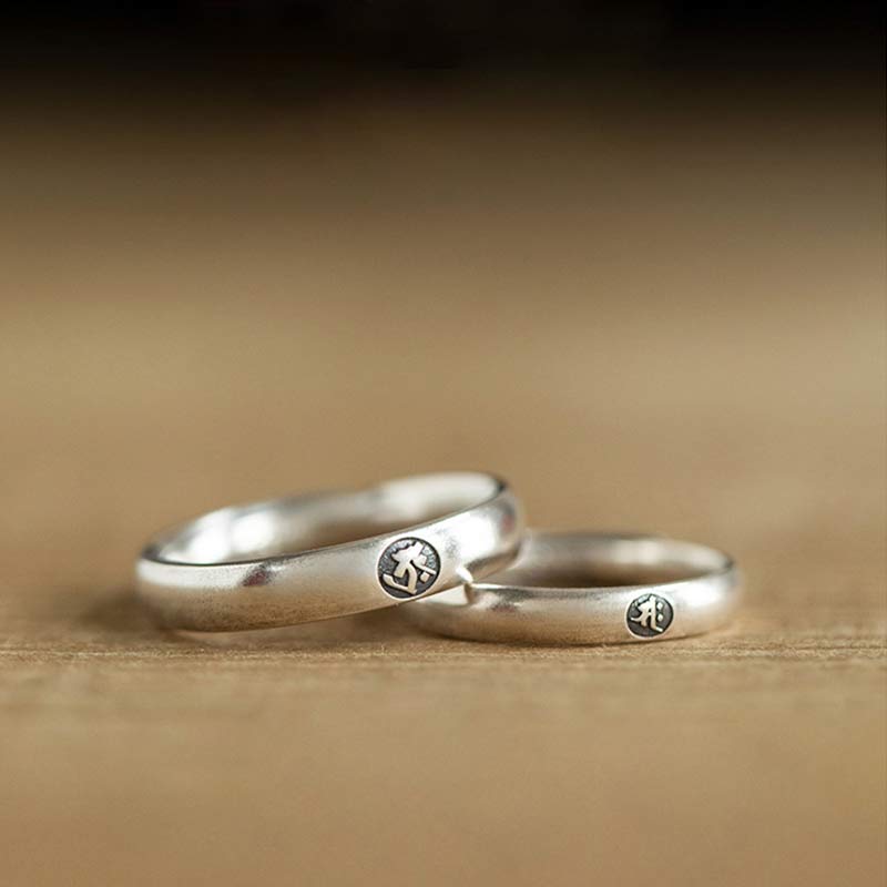 Anillo de plata de ley 925 con Buddha Stones , zodíaco chino, bendición de Buda natal