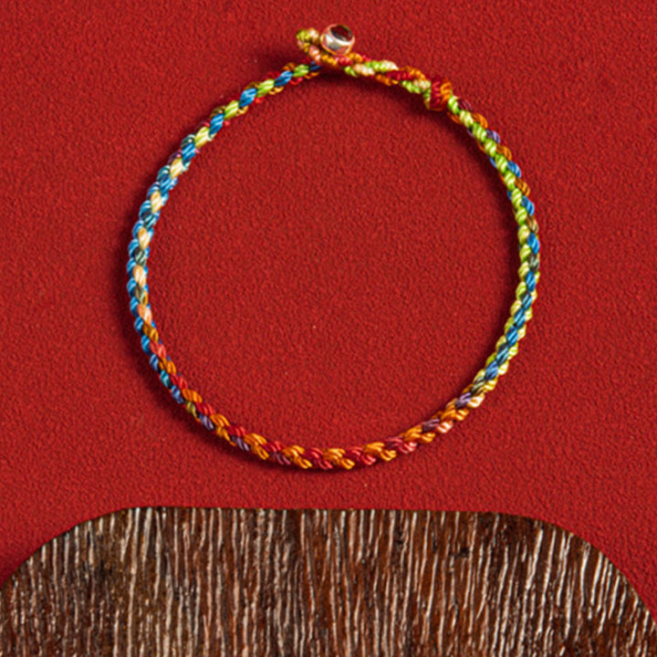 Buddha Stones &quot;Que seas bendecido con paz y seguridad en las cuatro estaciones&quot; Pulsera Lucky Multicolor